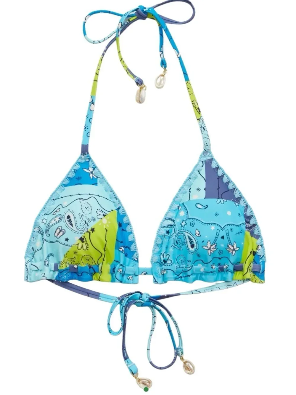 Aerie Crochet Trim String Triangle Bikini Top Size Large